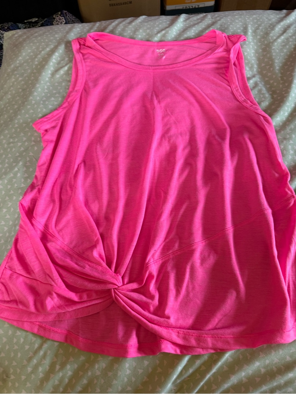 DSG Hot Pink Twist-Front Tank Top